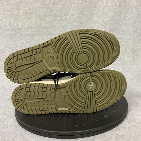 Air Jordan 1 Low Black Toe Medium Olive GS 7Y White 553560 092 sz 6.5 - Picture 6 of 6